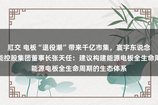 肛交 电板“退役潮”带来千亿市集，寰宇东说念主大代表、天能控股集团董事长张天任：建议构建能源电板全生命周期的生态体系